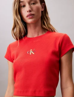 Calvin Klein Baby-T-Shirt mit Monologo^Damen T-shirts & Tops