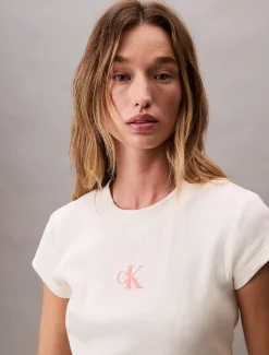 Calvin Klein Baby-T-Shirt mit Monologo^Damen T-shirts & Tops