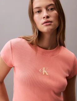 Calvin Klein Baby-T-Shirt mit Monologo^Damen T-shirts & Tops