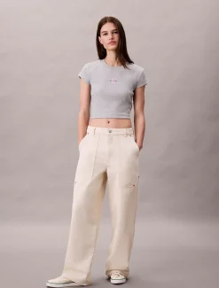 Calvin Klein Baby-T-Shirt mit Monologo^Damen T-shirts & Tops