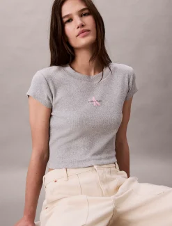 Calvin Klein Baby-T-Shirt mit Monologo^Damen T-shirts & Tops