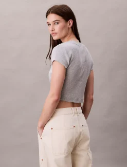 Calvin Klein Baby-T-Shirt mit Monologo^Damen T-shirts & Tops