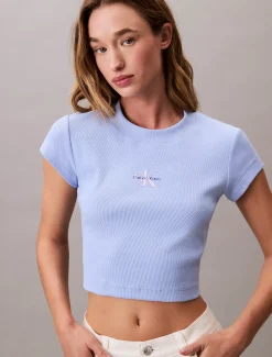 Calvin Klein Baby-T-Shirt mit Monologo^Damen T-shirts & Tops