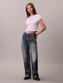 Calvin Klein Baby-T-Shirt mit Monologo^Damen T-shirts & Tops