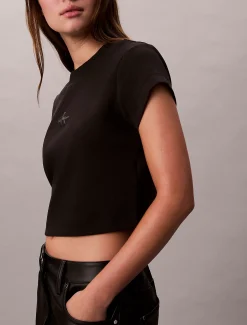 Calvin Klein Baby-T-Shirt mit Monologo^Damen T-shirts & Tops