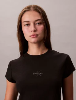 Calvin Klein Baby-T-Shirt mit Monologo^Damen T-shirts & Tops