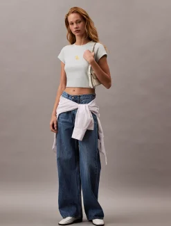 Calvin Klein Baby-T-Shirt mit Monologo^Damen T-shirts & Tops