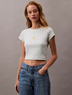 Calvin Klein Baby-T-Shirt mit Monologo^Damen T-shirts & Tops