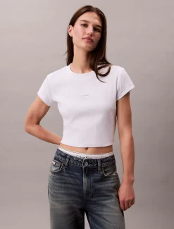 Calvin Klein Baby-T-Shirt mit Monologo^Damen T-shirts & Tops
