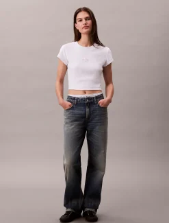 Calvin Klein Baby-T-Shirt mit Monologo^Damen T-shirts & Tops