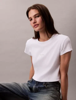 Calvin Klein Baby-T-Shirt mit Monologo^Damen T-shirts & Tops