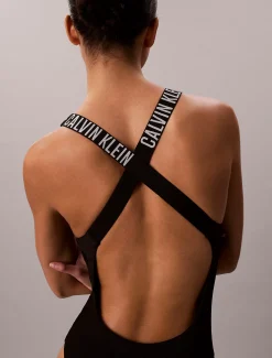 Calvin Klein Badeanzug mit gekreuztem Rücken – Intensive Power^Damen BademodeFrisch Eingetroffen