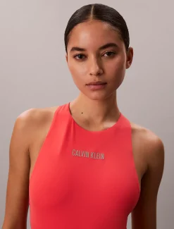 Calvin Klein Badeanzug mit gekreuztem Rücken – Intensive Power^Damen BademodeFrisch Eingetroffen