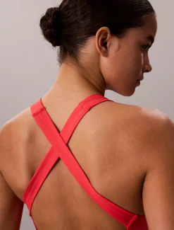 Calvin Klein Badeanzug mit gekreuztem Rücken – Intensive Power^Damen BademodeFrisch Eingetroffen