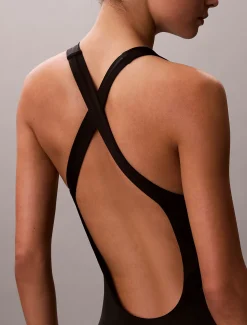 Calvin Klein Badeanzug mit gekreuztem Rücken – Intensive Power^Damen BademodeFrisch Eingetroffen