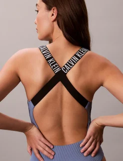 Calvin Klein Badeanzug mit gekreuztem Rücken – Intensive Power^Damen BademodeFrisch Eingetroffen