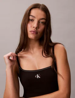 Calvin Klein Badeanzug mit U-Ausschnitt – CK Mongramm^Damen BademodeFrisch Eingetroffen