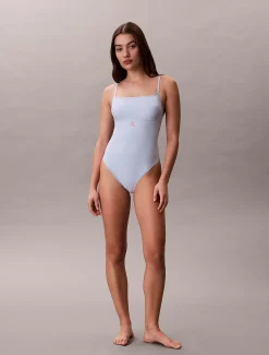 Calvin Klein Badeanzug mit U-Ausschnitt – CK Mongramm^Damen BademodeFrisch Eingetroffen