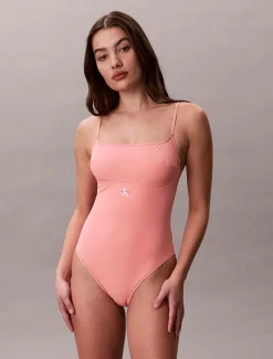 Calvin Klein Badeanzug mit U-Ausschnitt – CK Mongramm^Damen BademodeFrisch Eingetroffen