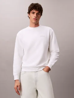 Calvin Klein Badge-Sweatshirt aus Baumwoll-Frottee^Herren Hoodies & Sweatshirts