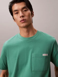 Calvin Klein Badge-T-Shirt mit Brusttasche^Herren T-shirts