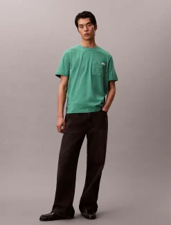 Calvin Klein Badge-T-Shirt mit Brusttasche^Herren T-shirts