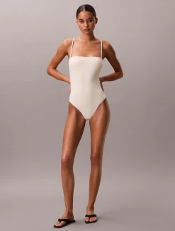 Calvin Klein Bandeau-Badeanzug - CK Essentials^Damen BademodeFrisch Eingetroffen