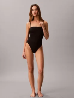 Calvin Klein Bandeau-Badeanzug - CK Essentials^Damen BademodeFrisch Eingetroffen