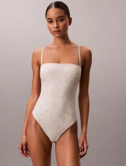 Calvin Klein Bandeau-Badeanzug - CK Essentials^Damen BademodeFrisch Eingetroffen