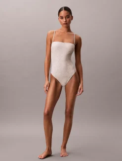 Calvin Klein Bandeau-Badeanzug - CK Essentials^Damen BademodeFrisch Eingetroffen