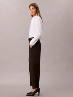 Calvin Klein Barrel Leg Hose aus Baumwollstretch-Twill^Damen Hosen & Shorts