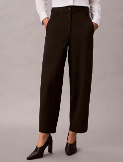 Calvin Klein Barrel Leg Hose aus Baumwollstretch-Twill^Damen Hosen & Shorts