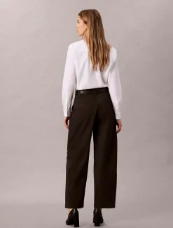 Calvin Klein Barrel Leg Hose aus Baumwollstretch-Twill^Damen Hosen & Shorts