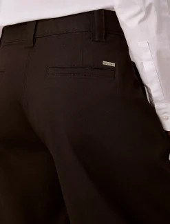 Calvin Klein Barrel Leg Hose aus Baumwollstretch-Twill^Damen Hosen & Shorts