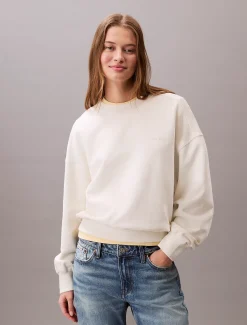 Calvin Klein Baumwoll-Frottee-Sweatshirt^Damen Sweatshirts & Hoodies
