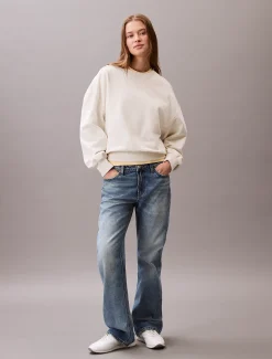 Calvin Klein Baumwoll-Frottee-Sweatshirt^Damen Sweatshirts & Hoodies