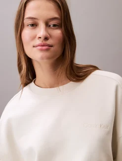 Calvin Klein Baumwoll-Frottee-Sweatshirt^Damen Sweatshirts & Hoodies