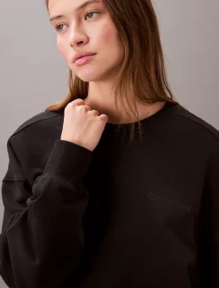 Calvin Klein Baumwoll-Frottee-Sweatshirt^Damen Sweatshirts & Hoodies