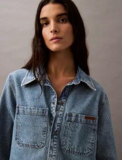 Calvin Klein Überhemd aus Denim^Damen Hemden & Blusen