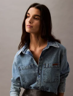 Calvin Klein Überhemd aus Denim^Damen Hemden & Blusen