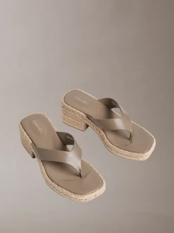 Calvin Klein Beta - Leder-Espadrilles mit Absatz^Damen SandalenFrisch Eingetroffen