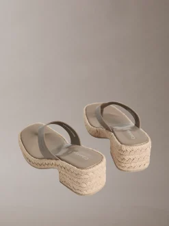 Calvin Klein Beta - Leder-Espadrilles mit Absatz^Damen SandalenFrisch Eingetroffen