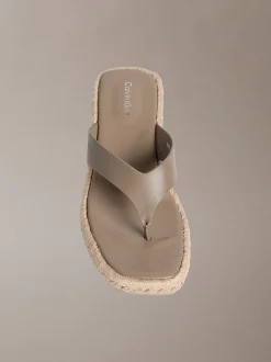 Calvin Klein Beta - Leder-Espadrilles mit Absatz^Damen SandalenFrisch Eingetroffen