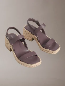 Calvin Klein Beta - Leder-Espadrilles mit Absatz^Damen SandalenFrisch Eingetroffen