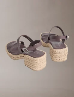 Calvin Klein Beta - Leder-Espadrilles mit Absatz^Damen SandalenFrisch Eingetroffen