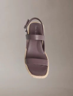 Calvin Klein Beta - Leder-Espadrilles mit Absatz^Damen SandalenFrisch Eingetroffen