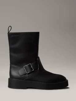 Calvin Klein Bikerboots aus Leder mit Blockabsatz^Damen Boots
