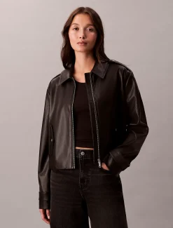 Calvin Klein Bikerjacke aus Kunstleder^Damen JackenFrisch Eingetroffen
