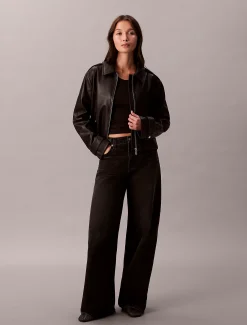 Calvin Klein Bikerjacke aus Kunstleder^Damen JackenFrisch Eingetroffen