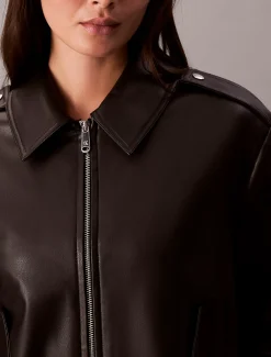 Calvin Klein Bikerjacke aus Kunstleder^Damen JackenFrisch Eingetroffen
